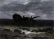 Caspar David Friedrich Wreck in the Moonlight oil